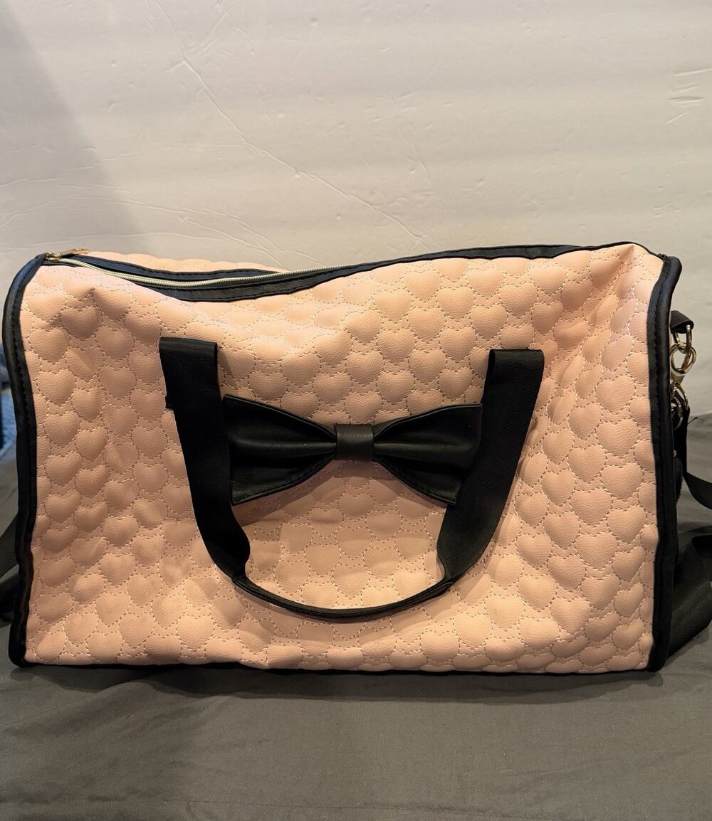 Kiss Me Couture Light Pink Quilted Bow Tote Bag Shoulder Strap Y2K Style